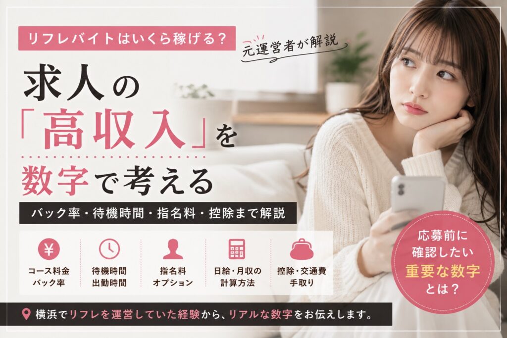 リフレバイトはいくら稼げる？ 求人の「高収入」を元運営者が数字で考える
